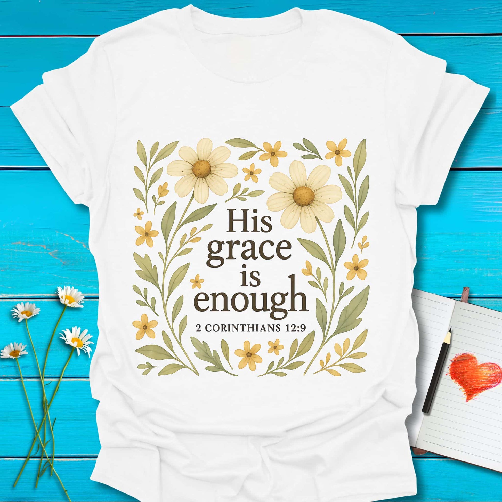 T-Shirt White / S His Grace T-Shirt Echo Kindness Printify