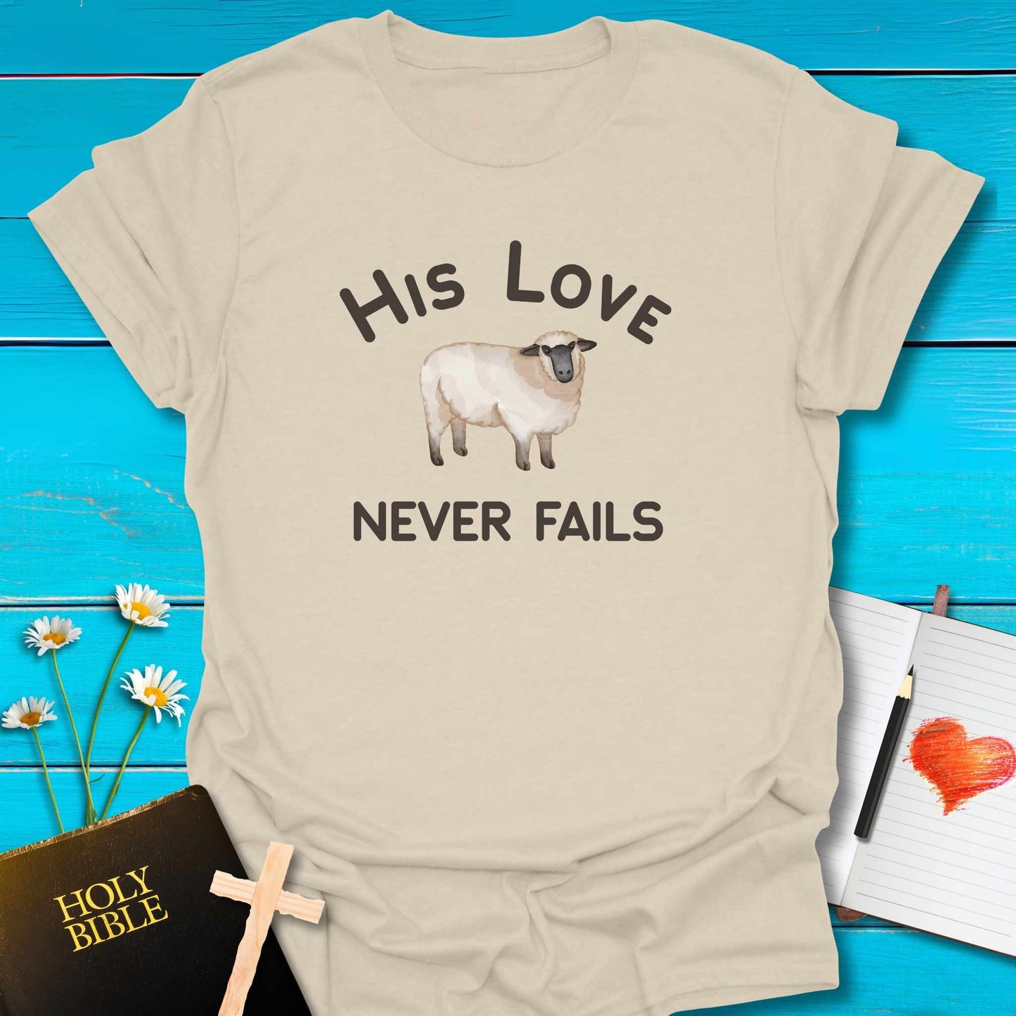T-Shirt Natural / S His Love T-Shirt Echo Kindness Printify