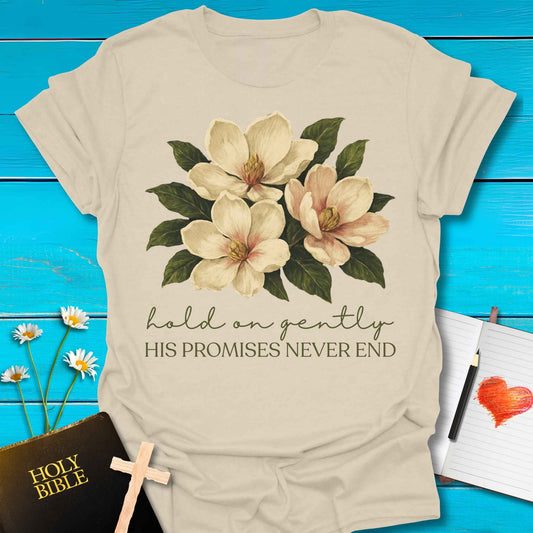 T-Shirt Natural / S Hold on Gently T-Shirt Echo Kindness Printify