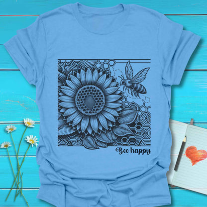 T-Shirt Carolina Blue / S Honey Bee Happy T-Shirt Echo Kindness Printify
