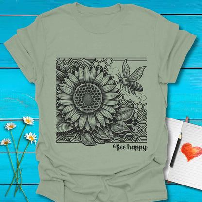 T-Shirt Sage / S Honey Bee Happy T-Shirt Echo Kindness Printify