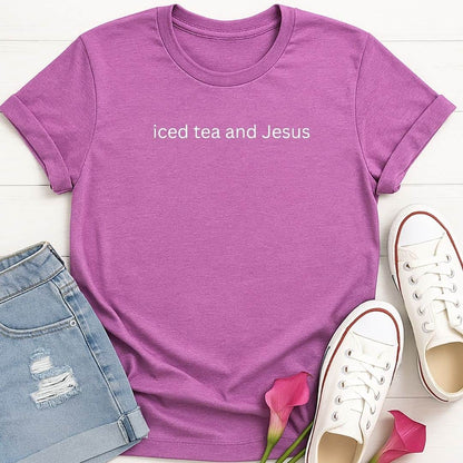 T-Shirt Heather Radiant Orchid / S Iced Tea and Jesus T-Shirt Echo Kindness