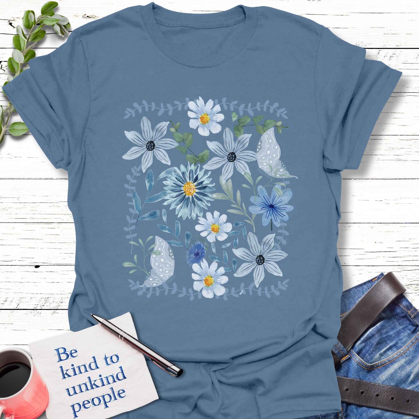 T-Shirt Indigo Blue / S In Bloom T-Shirt Echo Kindness Printify