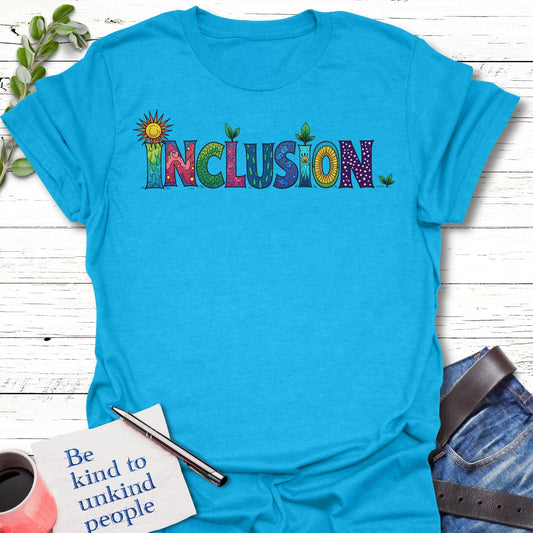 T-Shirt Heather Sapphire / S Inclusion T-Shirt Echo Kindness Printify