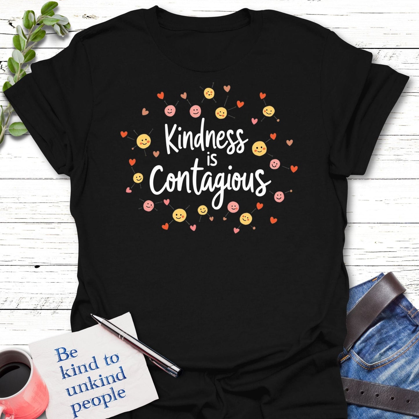 T-Shirt Black / S Infectious Kindness T-Shirt Echo Kindness Printify