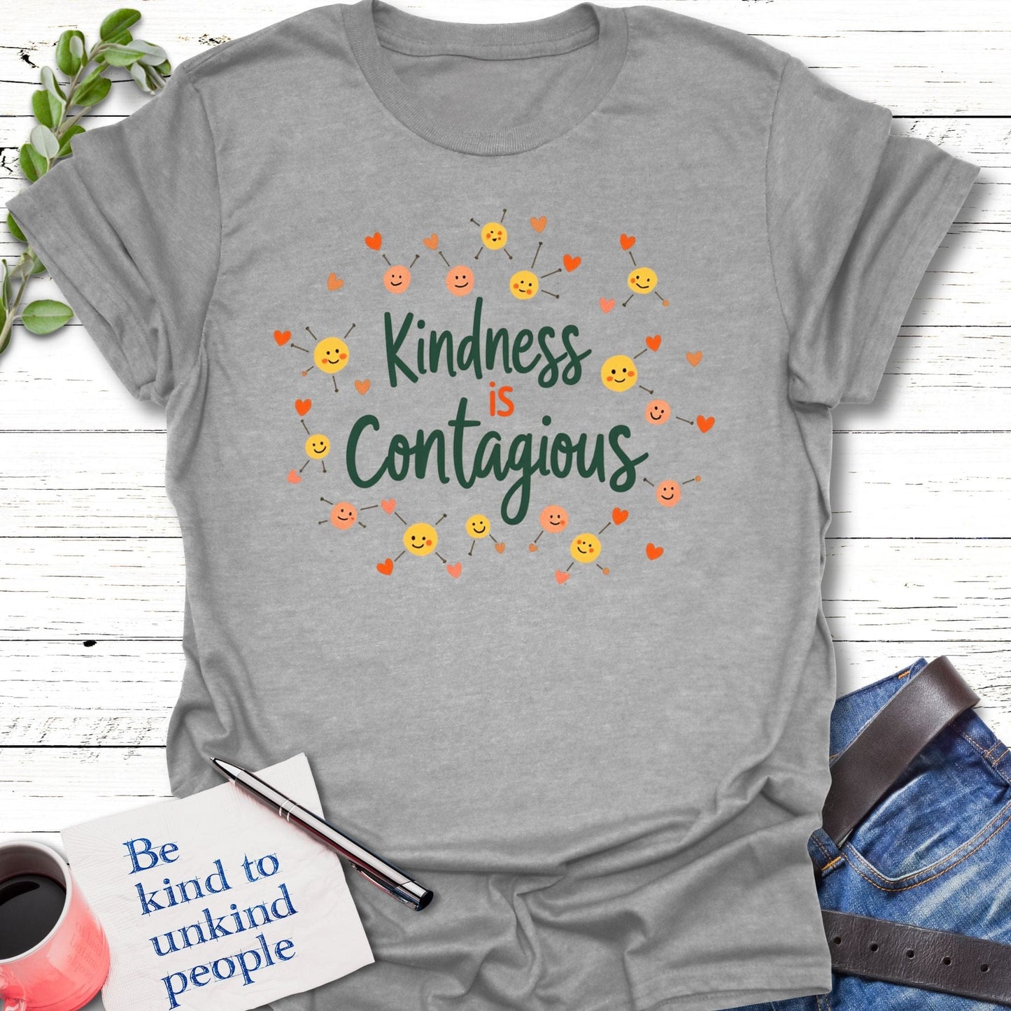 T-Shirt Sport Grey / S Infectious Kindness T-Shirt Echo Kindness Printify