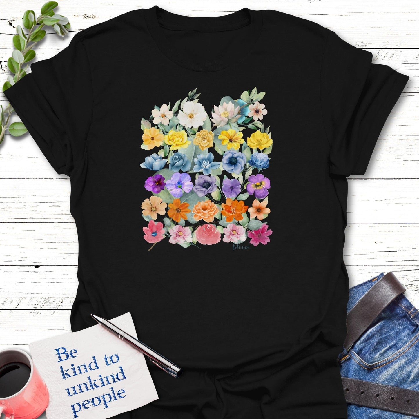 T-Shirt Black / S Infinite Bloom T-Shirt Echo Kindness Printify