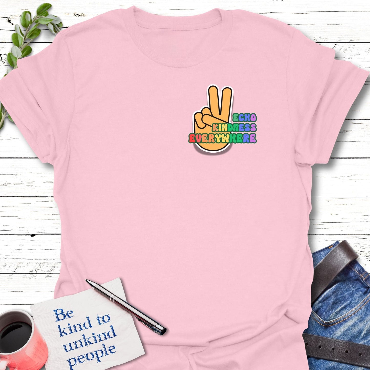 T-Shirt Light Pink / S Infinite Kindness T-Shirt Echo Kindness Printify