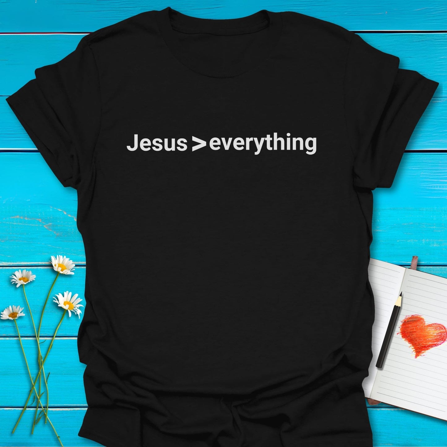 T-Shirt Black / S Jesus > Everything T-Shirt Echo Kindness Printify