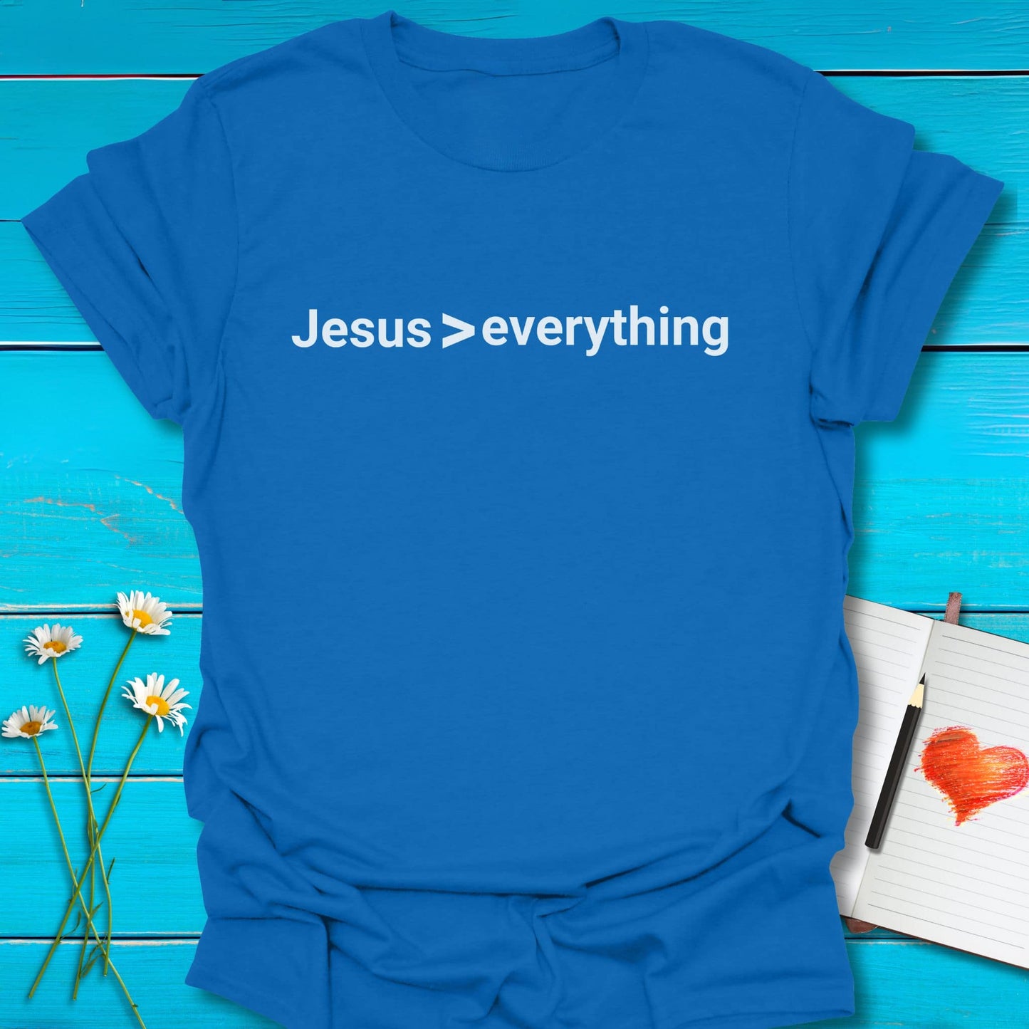 T-Shirt Royal / S Jesus > Everything T-Shirt Echo Kindness Printify