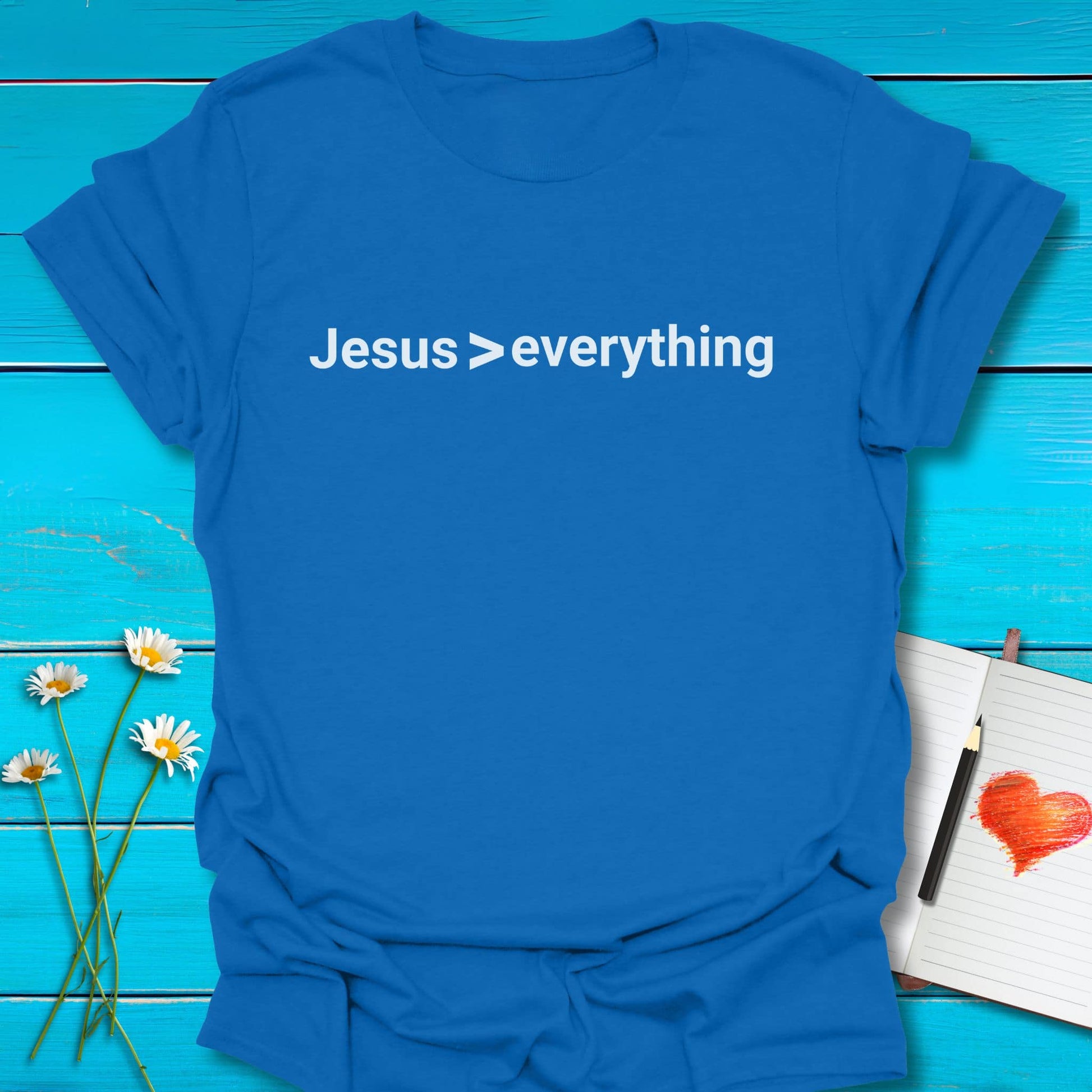 T-Shirt Royal / S Jesus > Everything T-Shirt Echo Kindness Printify