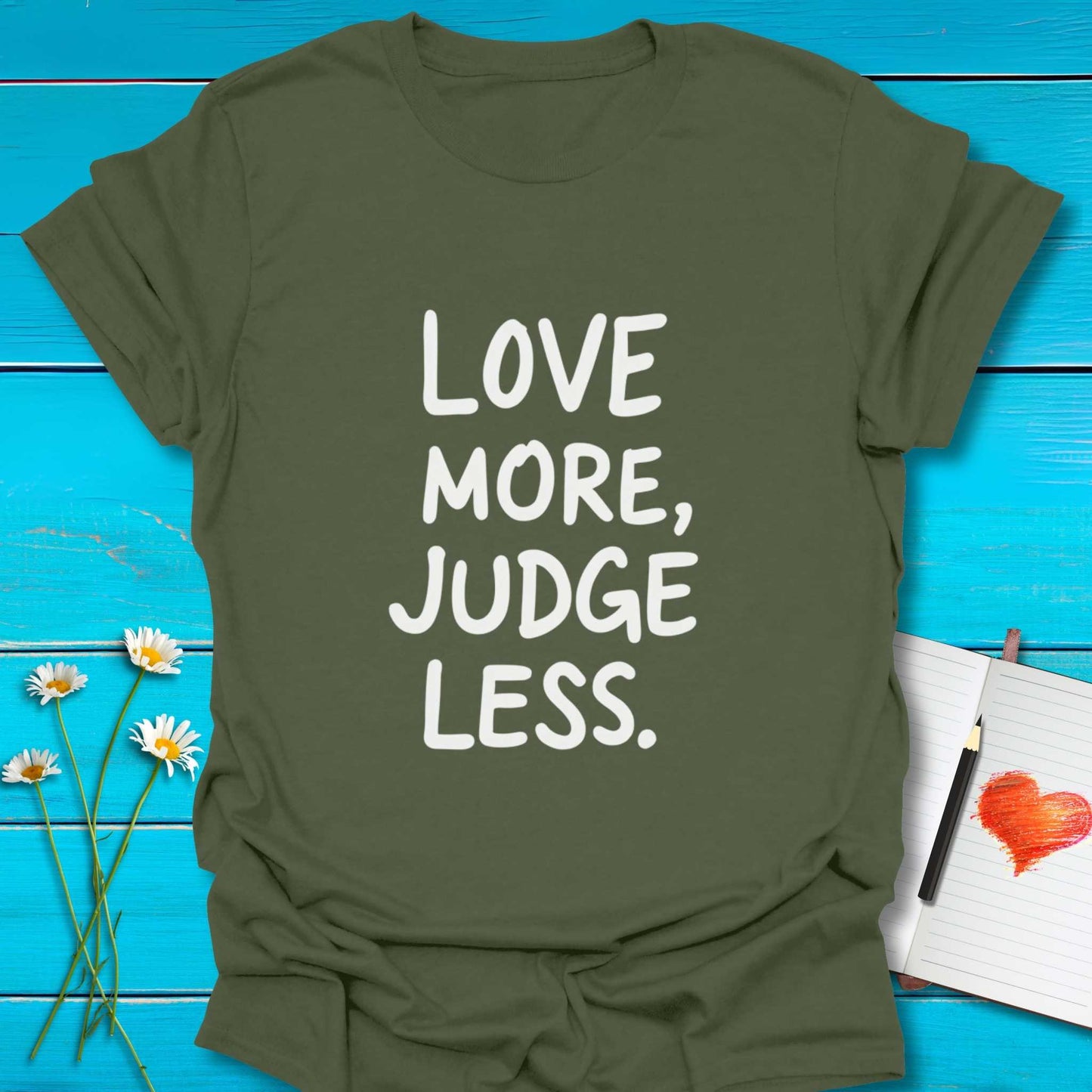 T-Shirt Military Green / S Judge Less T-Shirt Echo Kindness Printify