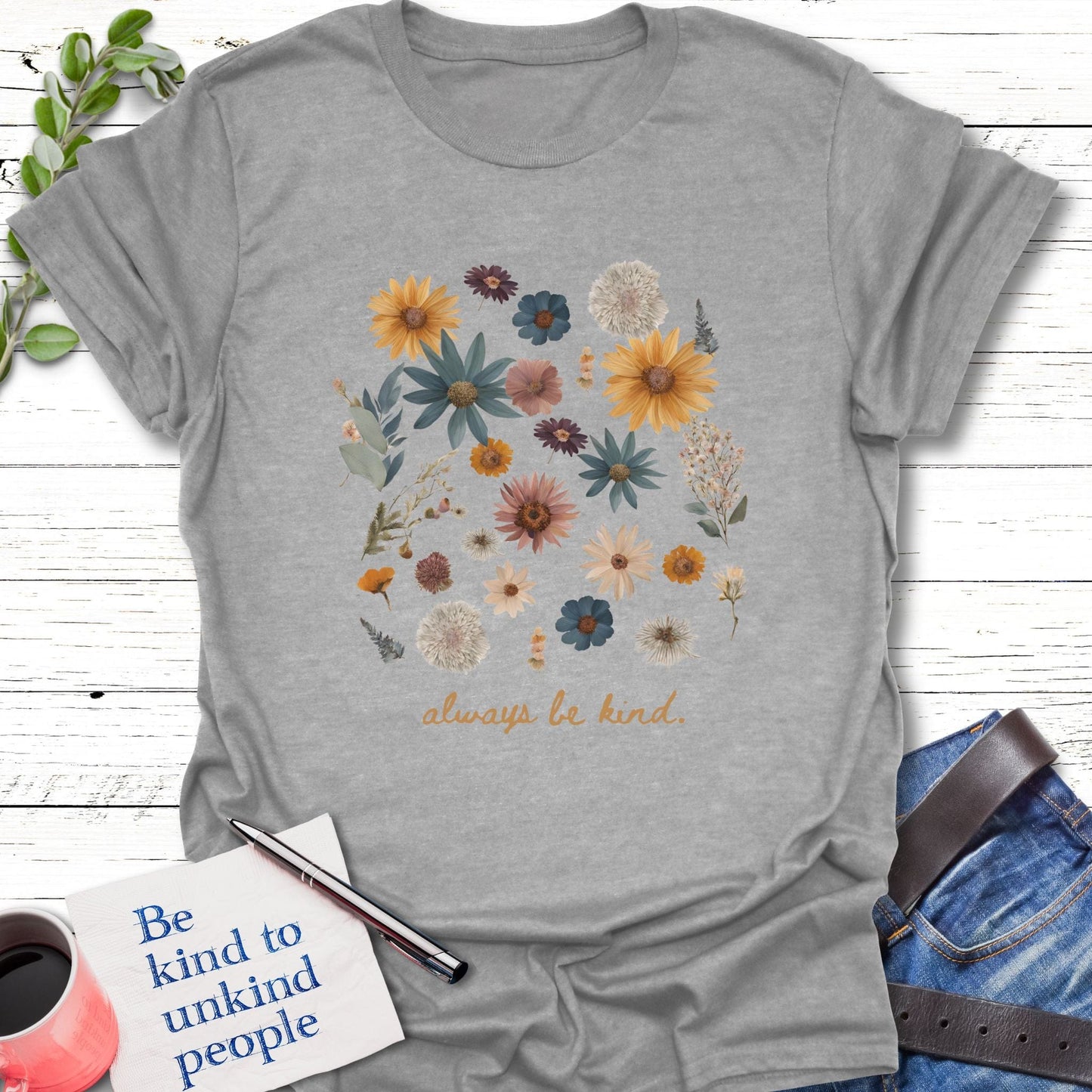 T-Shirt Sport Grey / S Kind Blossom T-Shirt Echo Kindness Printify