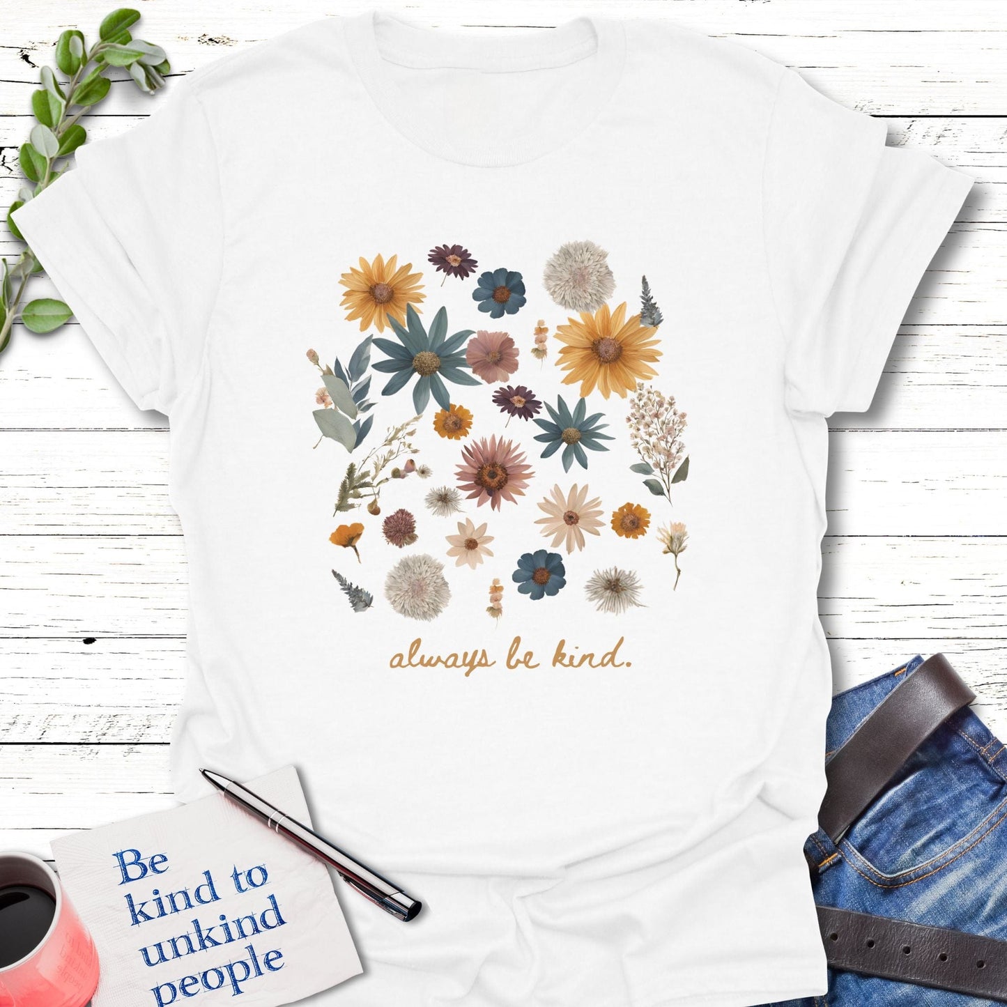 T-Shirt White / S Kind Blossom T-Shirt Echo Kindness Printify