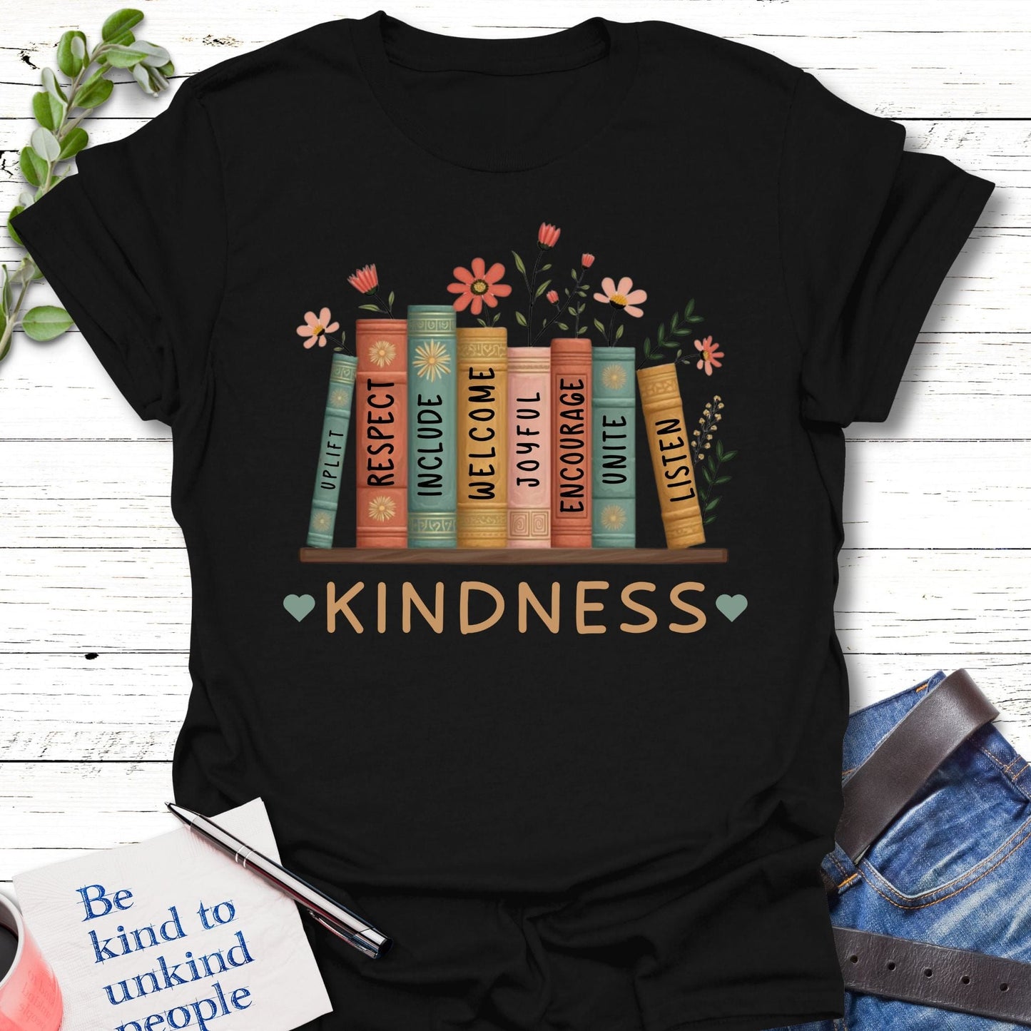 T-Shirt Black / S Kind Knowledge T-Shirt Echo Kindness Printify