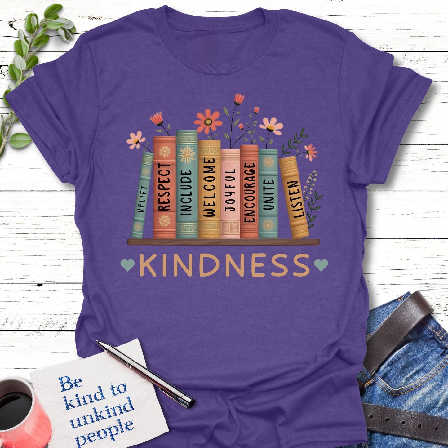 T-Shirt Heather Purple / S Kind Knowledge T-Shirt Echo Kindness Printify
