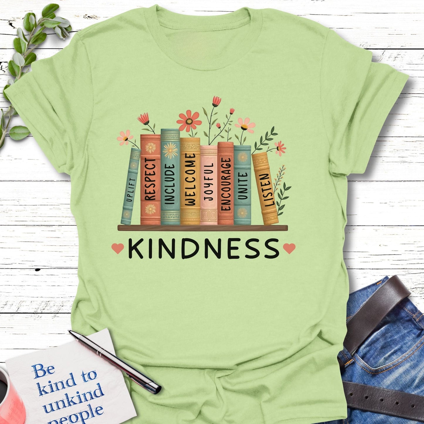 T-Shirt Pistachio / S Kind Knowledge T-Shirt Echo Kindness Printify