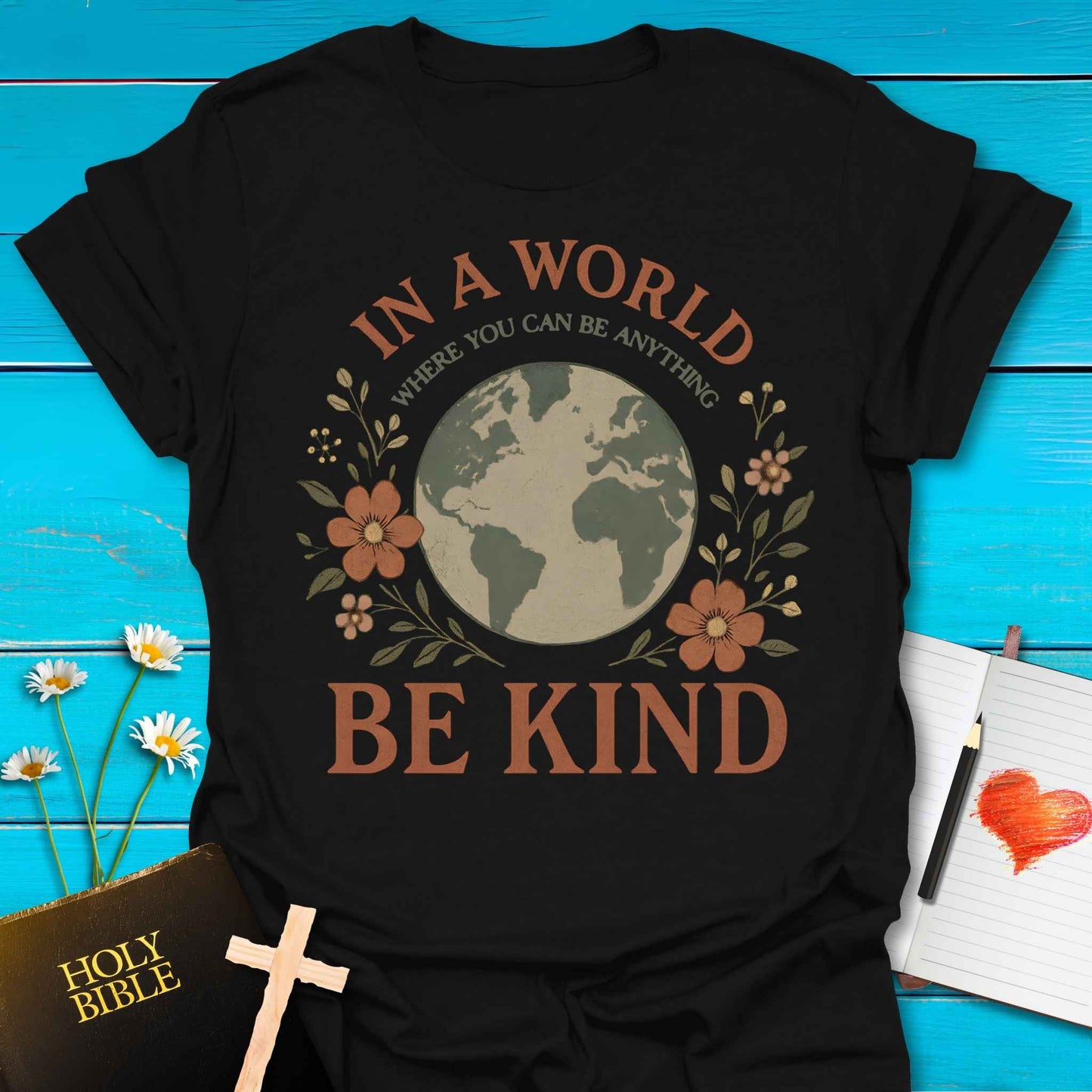 T-Shirt Black / S Kind World T-Shirt Echo Kindness Printify
