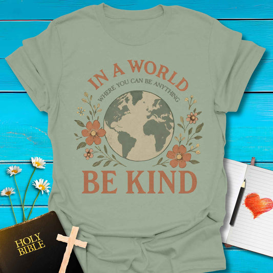 T-Shirt Sage / S Kind World T-Shirt Echo Kindness Printify