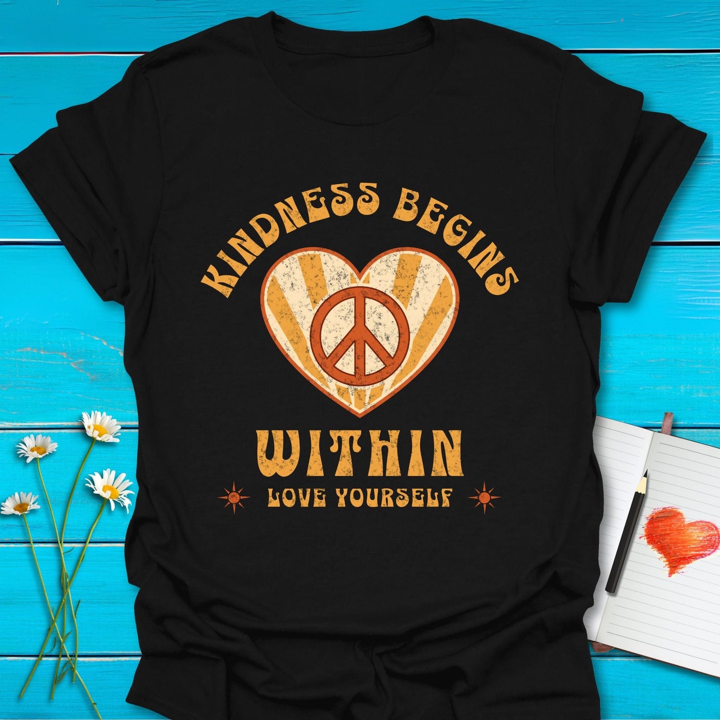 T-Shirt Black / S Kindness Begins Within T-Shirt Echo Kindness Printify