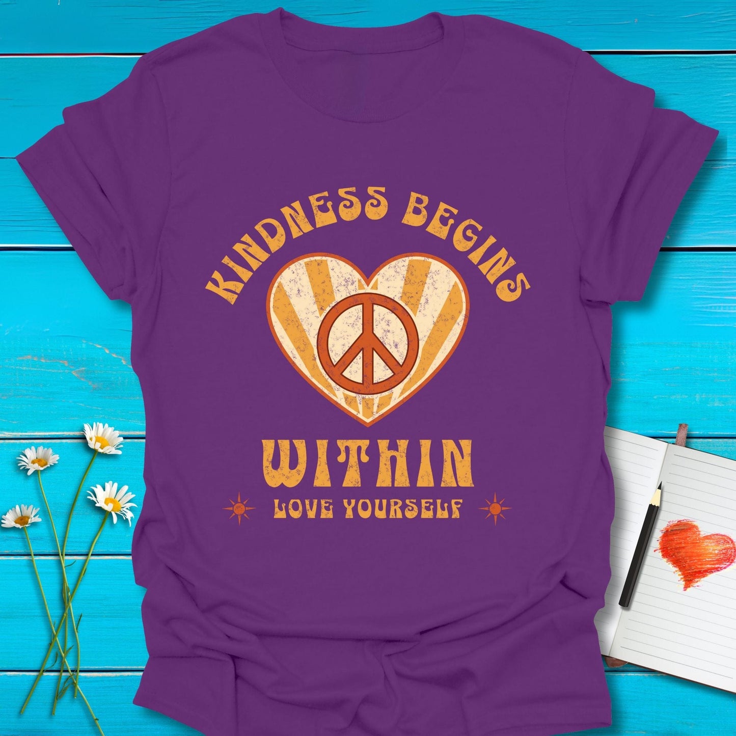 T-Shirt Purple / S Kindness Begins Within T-Shirt Echo Kindness Printify