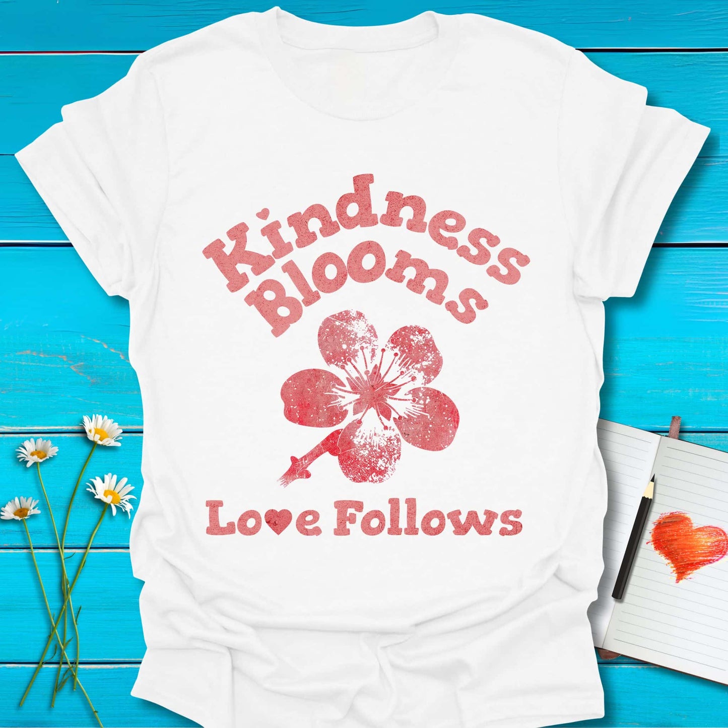 T-Shirt White / S Kindness Blooms T-Shirt Echo Kindness Printify