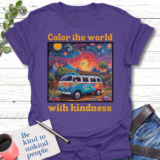 T-Shirt Heather Purple / S Kindness Caravan T-Shirt Echo Kindness Printify
