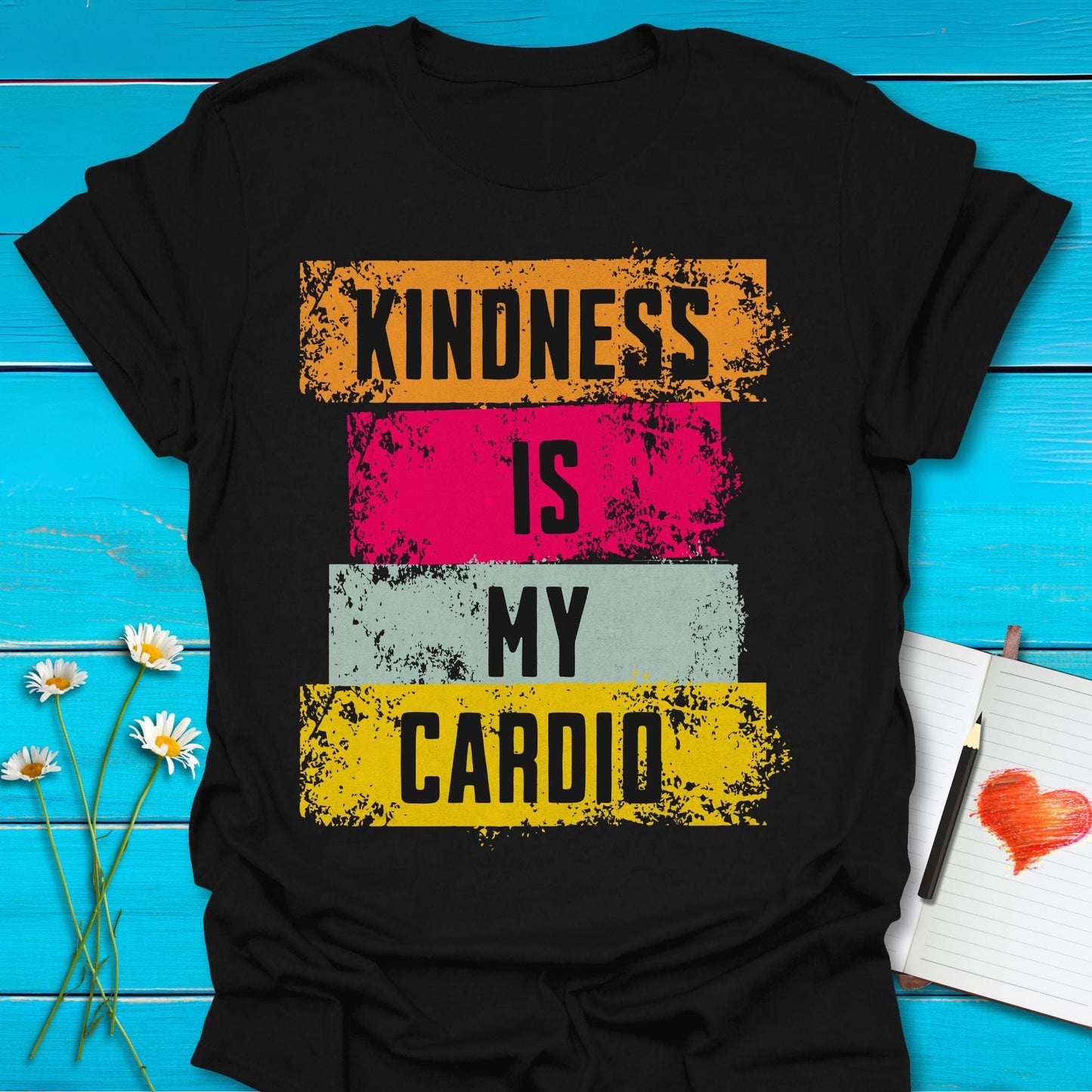 T-Shirt Black / S Kindness Cardio T-Shirt Echo Kindness Printify
