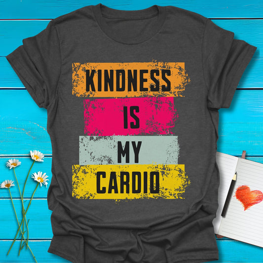T-Shirt Dark Heather Grey / S Kindness Cardio T-Shirt Echo Kindness Printify