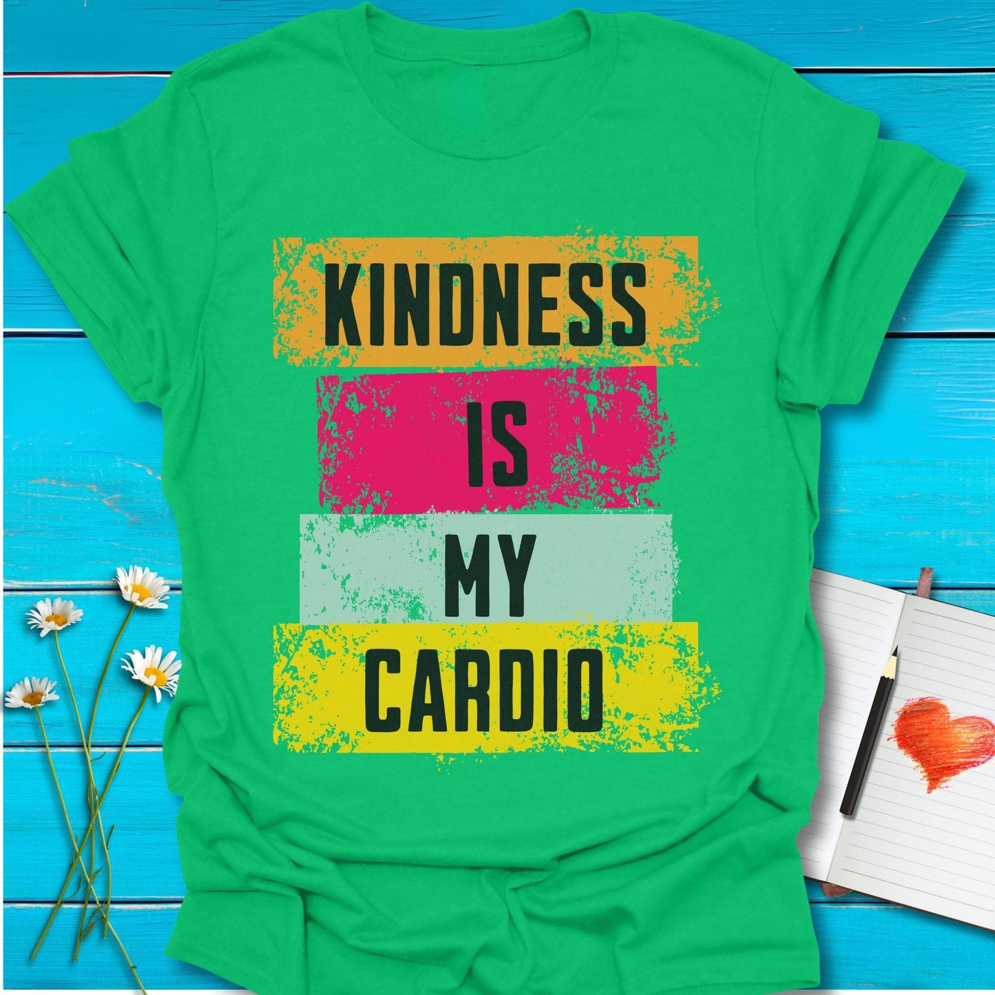 T-Shirt Irish Green / S Kindness Cardio T-Shirt Echo Kindness Printify