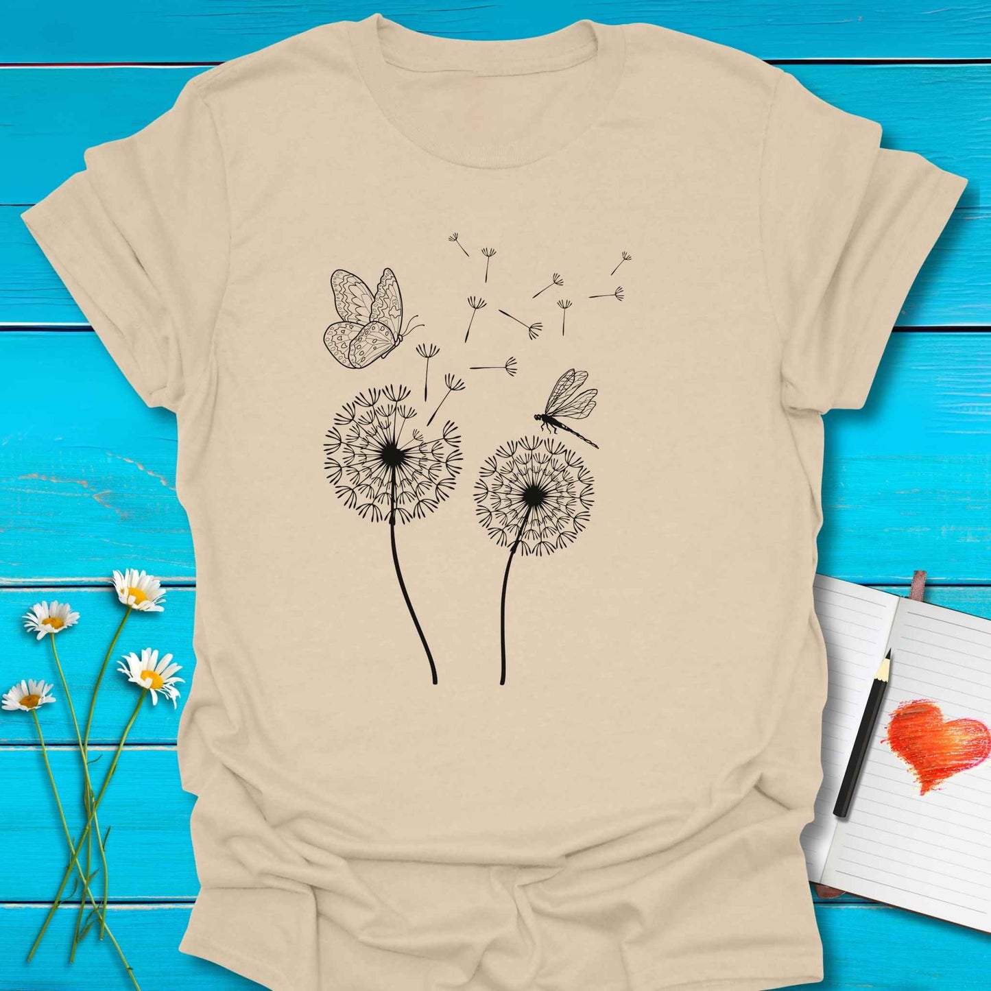 T-Shirt Sand / S Kindness Floats Far T-Shirt Echo Kindness Printify