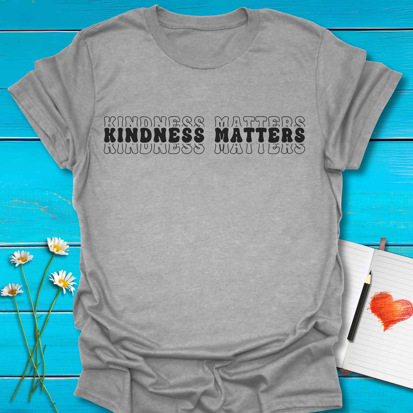 T-Shirt Sport Grey / S Kindness Matters T-Shirt Echo Kindness Printify