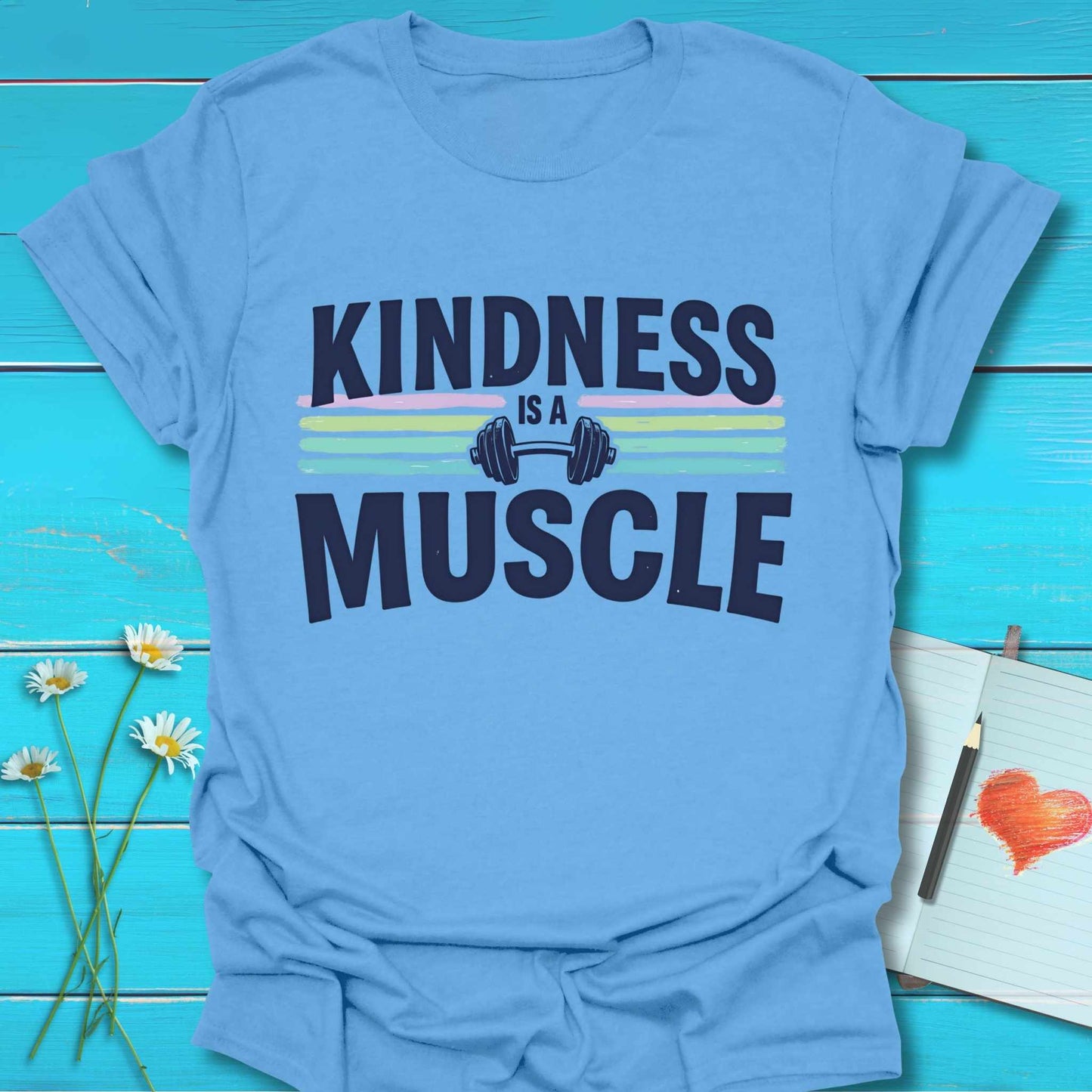 T-Shirt Carolina Blue / S Kindness Muscle T-Shirt Echo Kindness Printify