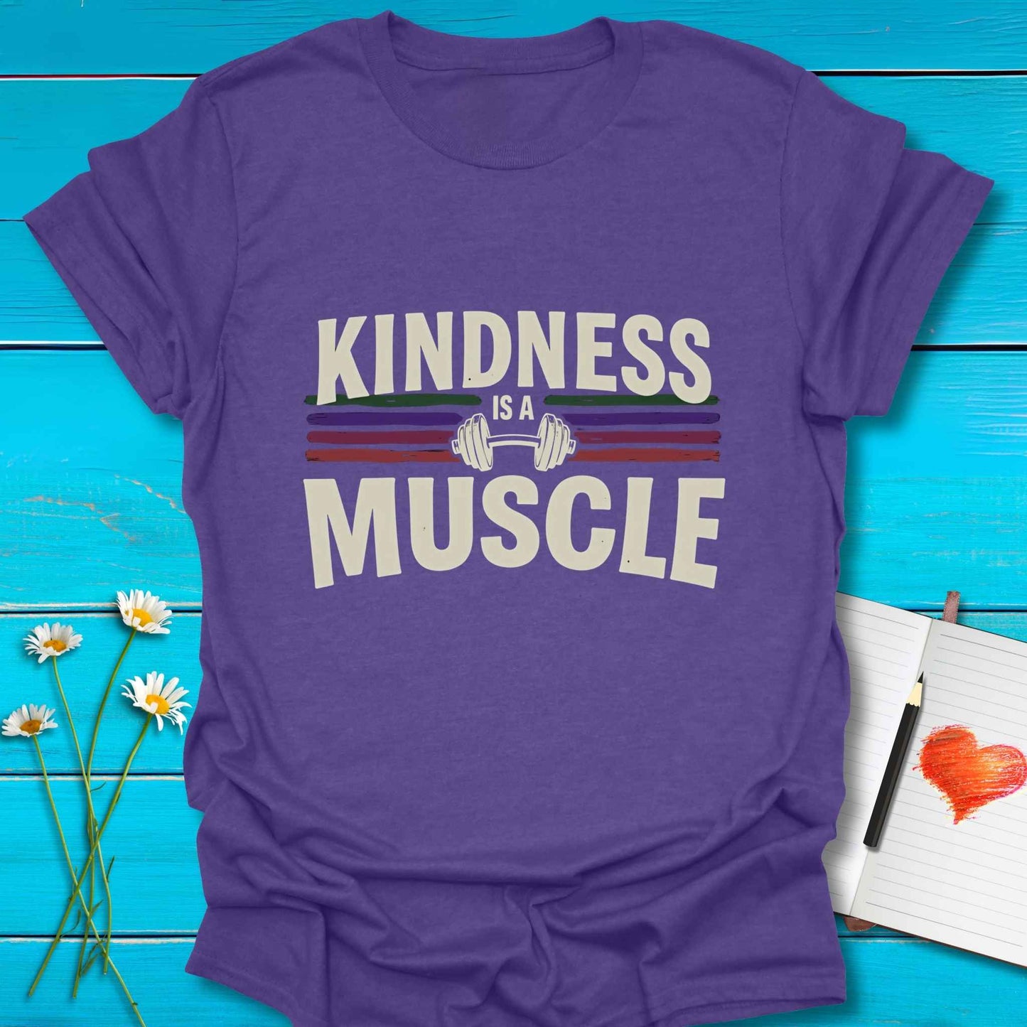 T-Shirt Heather Purple / S Kindness Muscle T-Shirt Echo Kindness Printify