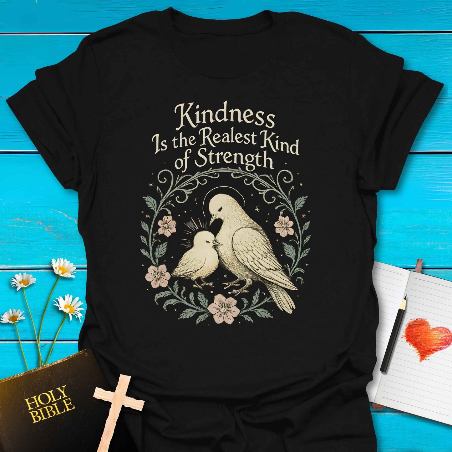 T-Shirt Black / S Kindness Strength T-Shirt Echo Kindness Printify