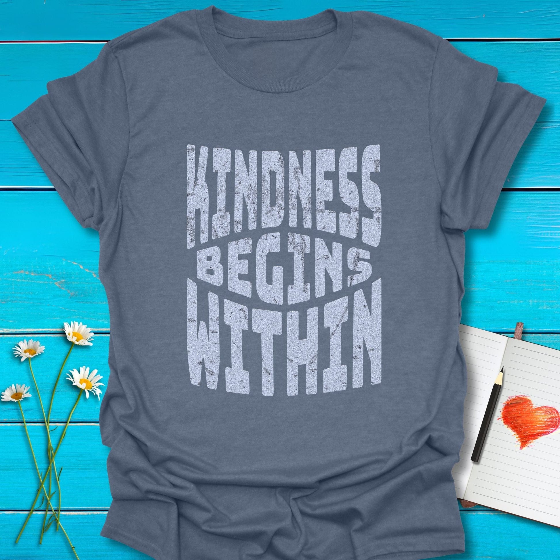 T-Shirt Heather Indigo / S Kindness Within T-Shirt Echo Kindness Printify