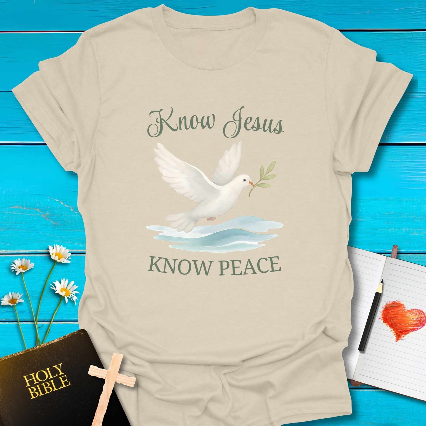 T-Shirt Natural / S Know Jesus Know Peace T-Shirt Echo Kindness Printify