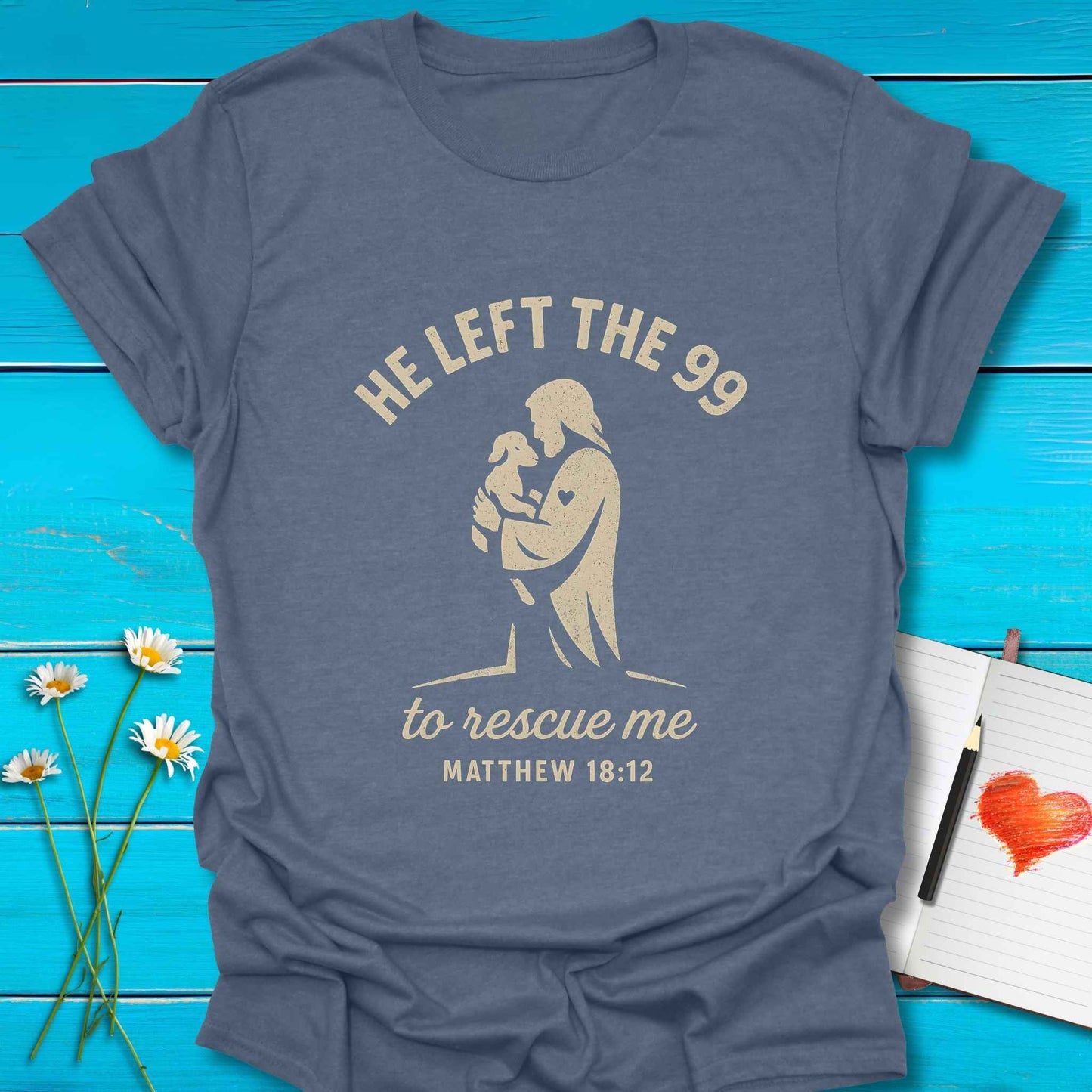 T-Shirt Heather indigo / S Left the 99 T-Shirt Echo Kindness Printify