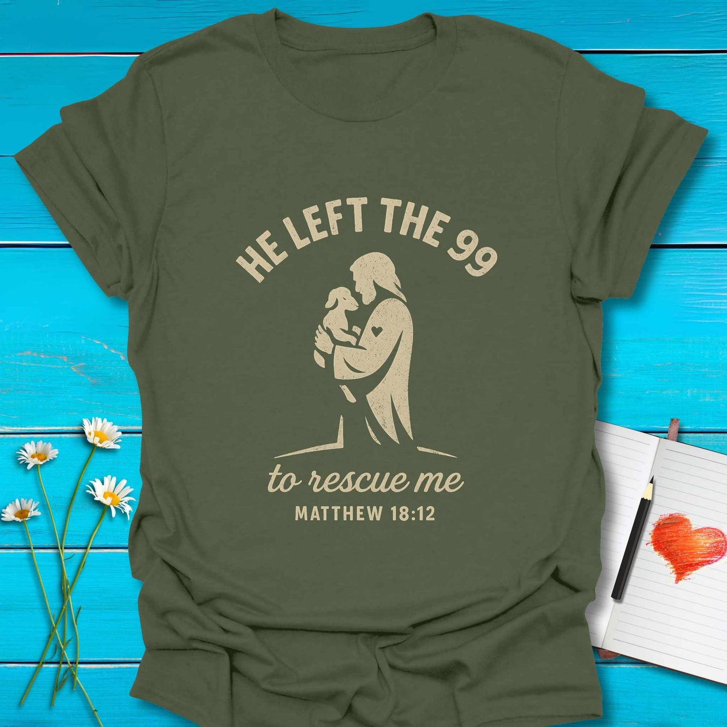 T-Shirt Military Green / S Left the 99 T-Shirt Echo Kindness Printify