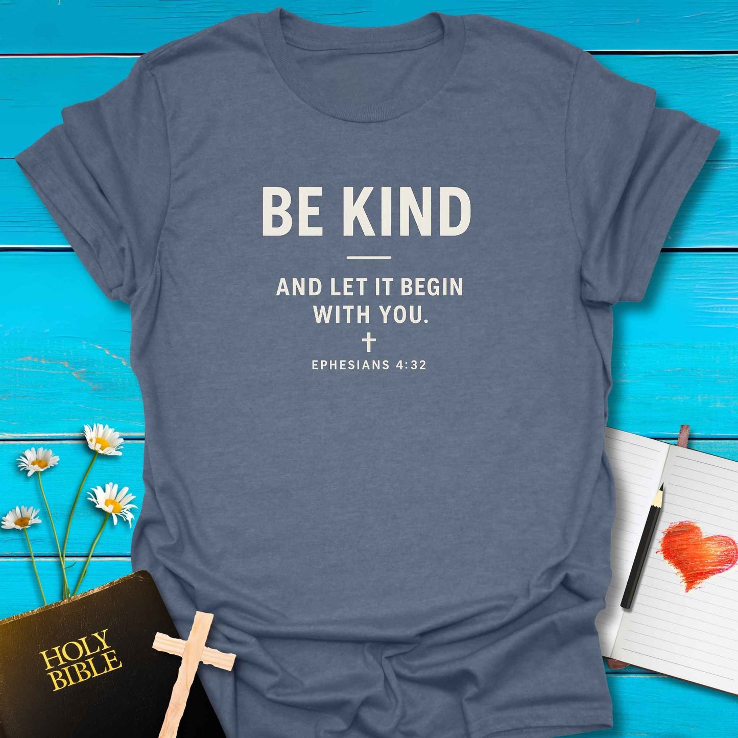 T-Shirt Heather indigo / S Let it Begin T-Shirt Echo Kindness Printify
