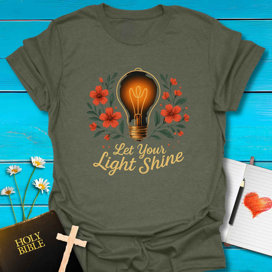 T-Shirt Heather Military Green / S Let Light Shine T-Shirt Echo Kindness Printify