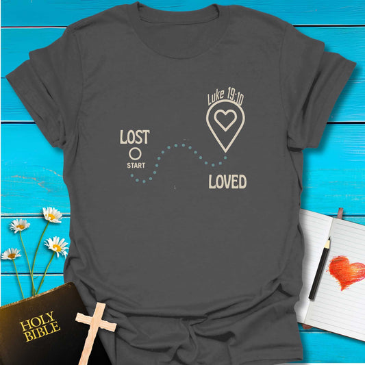 T-Shirt Charcoal / S Lost Loved T-Shirt Echo Kindness Printify