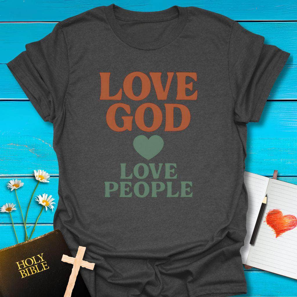 T-Shirt Dark Heather Grey / S Love God Love People T-Shirt Echo Kindness