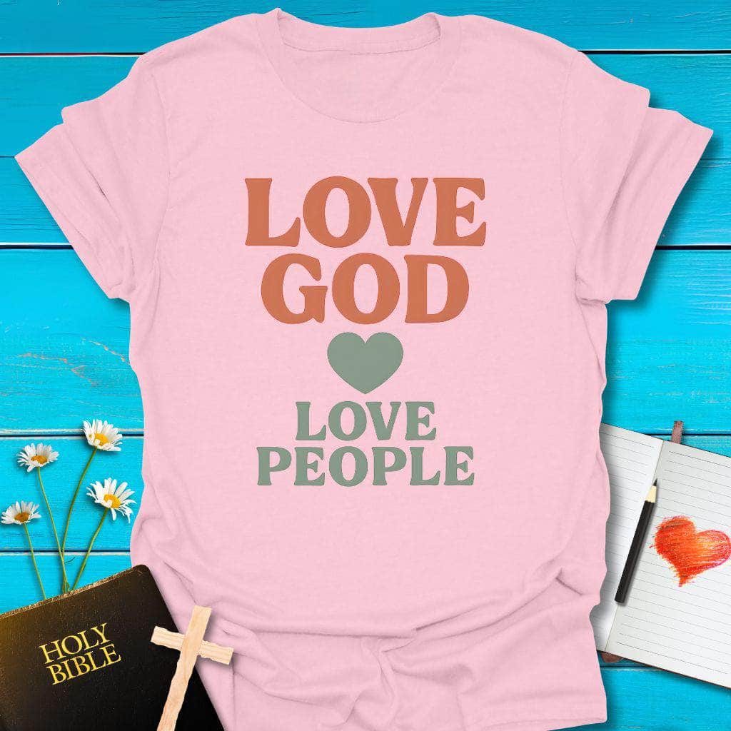 T-Shirt Light Pink / S Love God Love People T-Shirt Echo Kindness