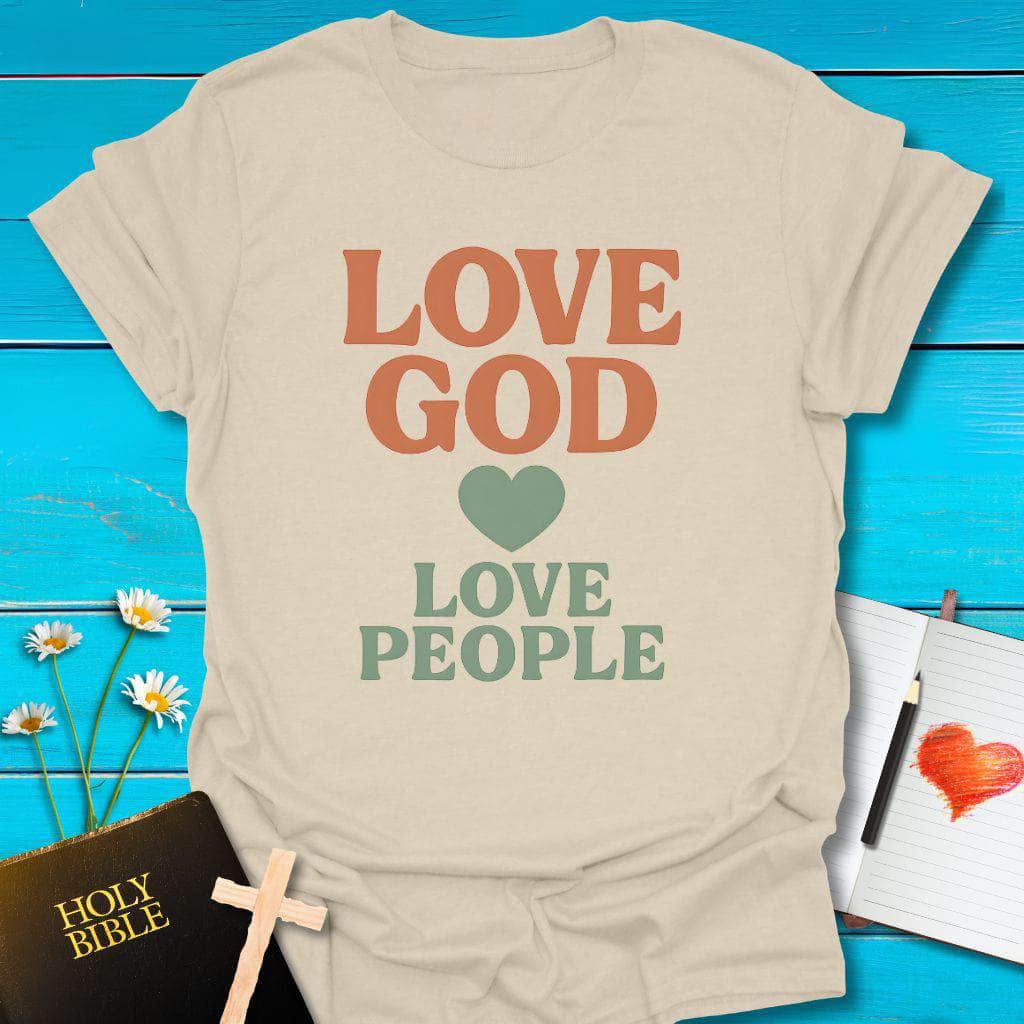T-Shirt Natural / S Love God Love People T-Shirt Echo Kindness