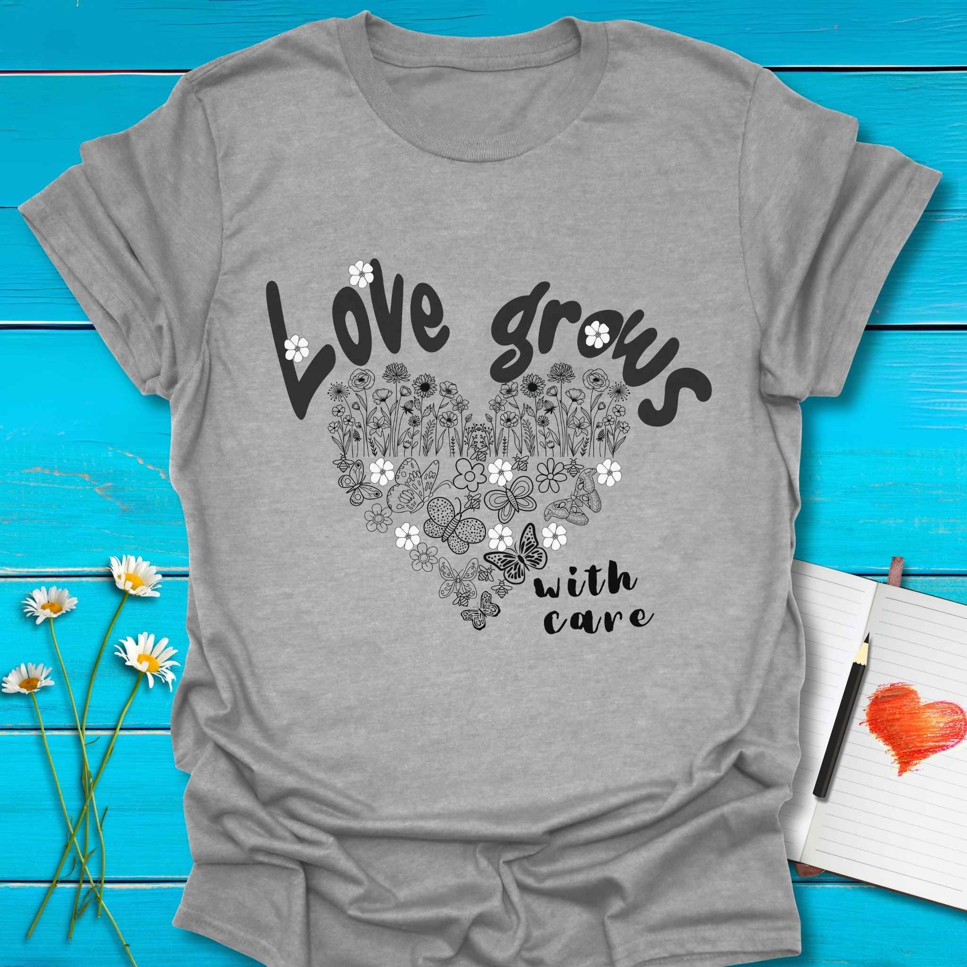T-Shirt Sport Grey / S Love Grows T-Shirt Echo Kindness Printify