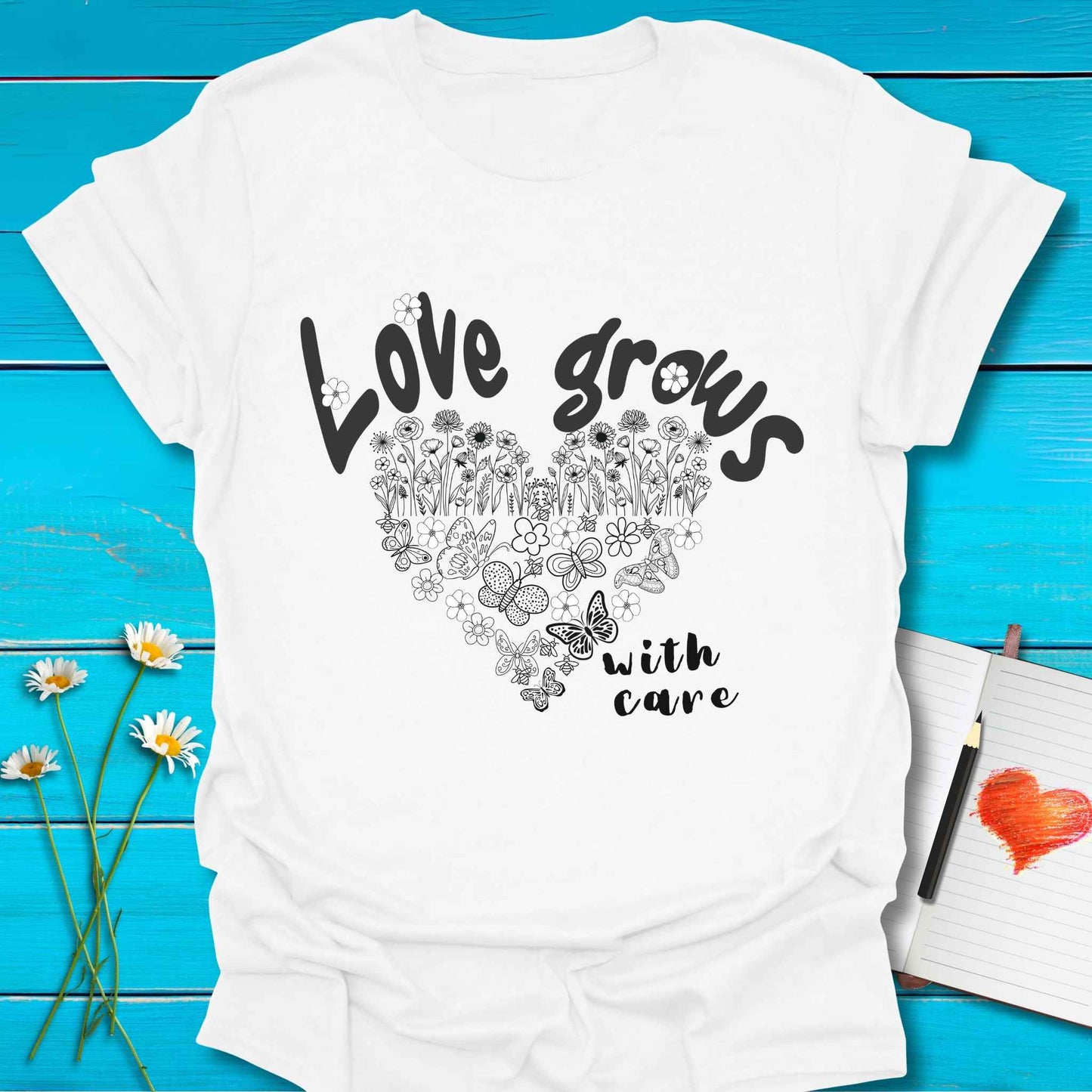 T-Shirt White / S Love Grows T-Shirt Echo Kindness Printify