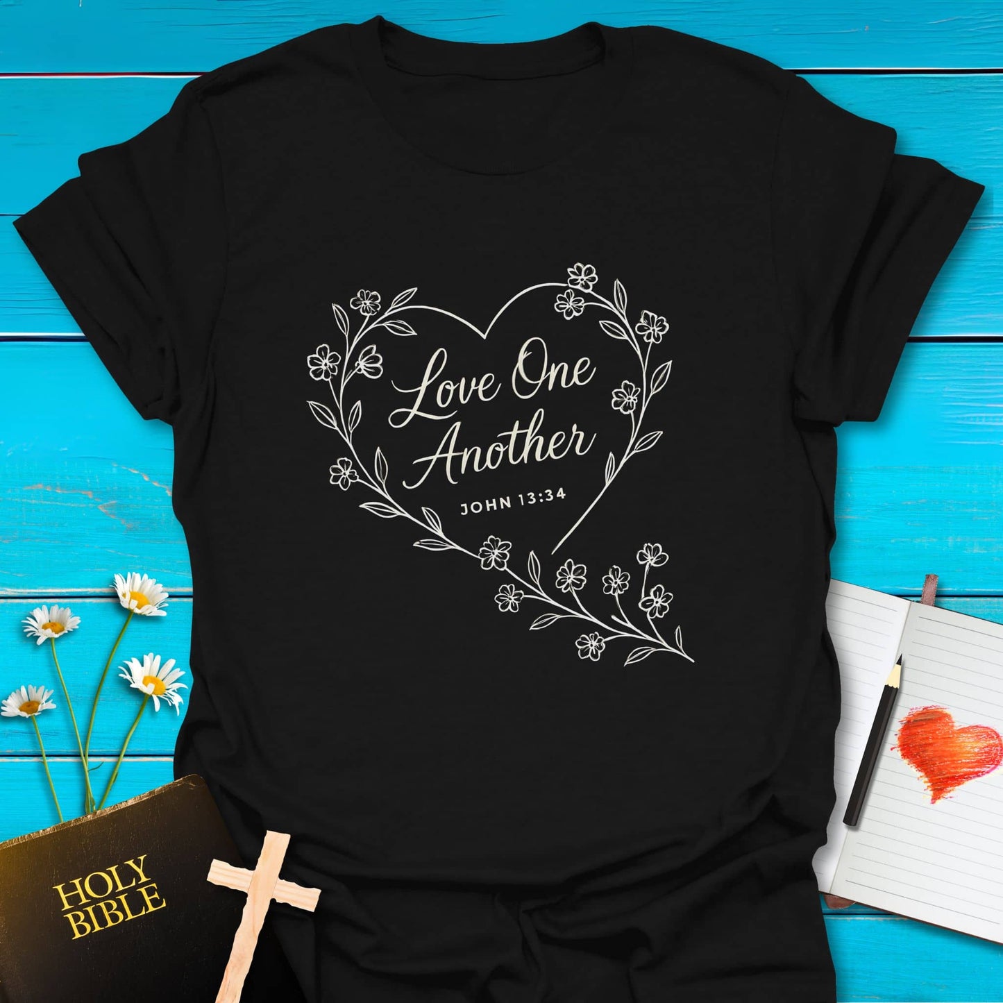 T-Shirt Black / S Love One Another T-Shirt Echo Kindness Printify