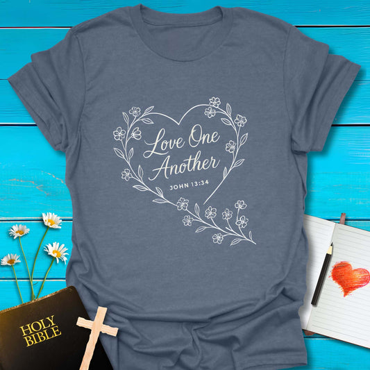 T-Shirt Heather indigo / S Love One Another T-Shirt Echo Kindness Printify