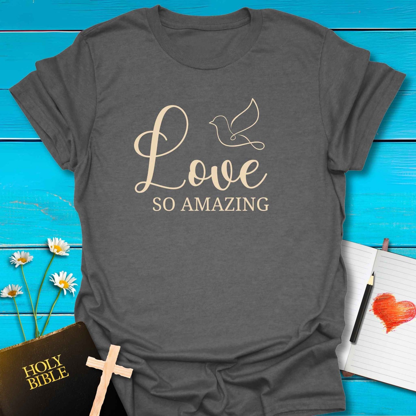 T-Shirt Graphite Heather / S Love So Amazing T-Shirt Echo Kindness Printify